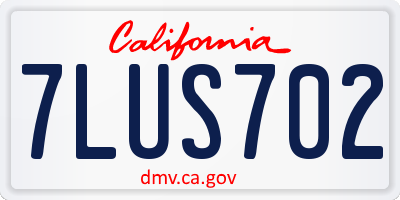 CA license plate 7LUS702