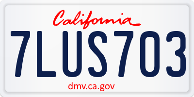 CA license plate 7LUS703