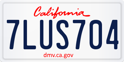 CA license plate 7LUS704