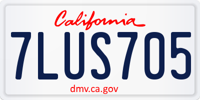 CA license plate 7LUS705