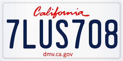 CA license plate 7LUS708