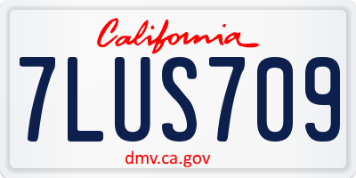 CA license plate 7LUS709