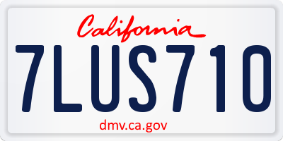 CA license plate 7LUS710