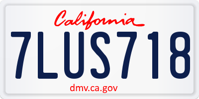 CA license plate 7LUS718