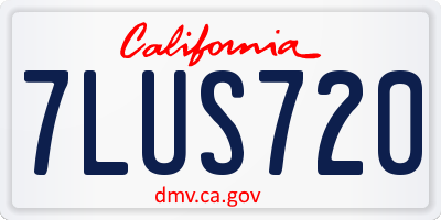 CA license plate 7LUS720