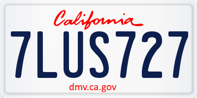 CA license plate 7LUS727