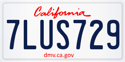 CA license plate 7LUS729