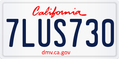 CA license plate 7LUS730