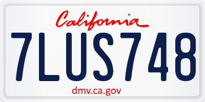 CA license plate 7LUS748