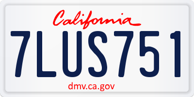 CA license plate 7LUS751