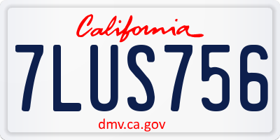 CA license plate 7LUS756