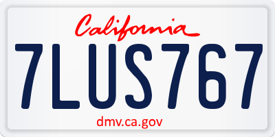 CA license plate 7LUS767