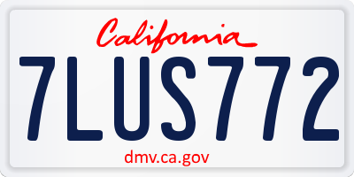 CA license plate 7LUS772