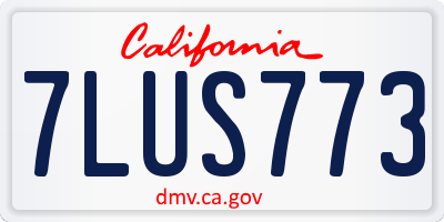 CA license plate 7LUS773