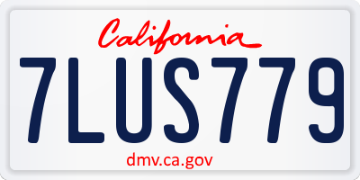 CA license plate 7LUS779