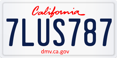 CA license plate 7LUS787