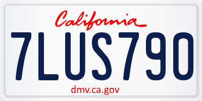 CA license plate 7LUS790
