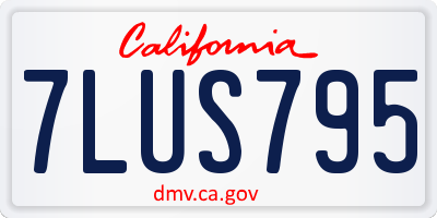 CA license plate 7LUS795