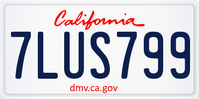 CA license plate 7LUS799