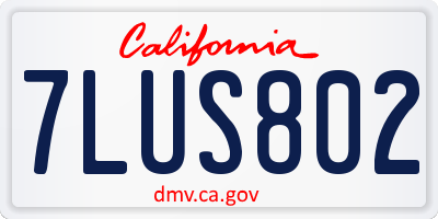 CA license plate 7LUS802