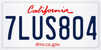 CA license plate 7LUS804
