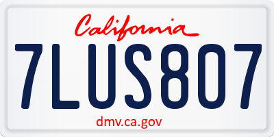 CA license plate 7LUS807