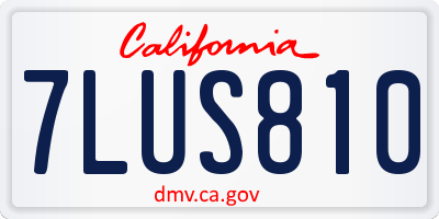 CA license plate 7LUS810