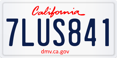CA license plate 7LUS841