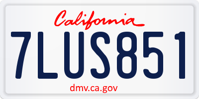CA license plate 7LUS851