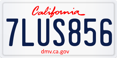 CA license plate 7LUS856
