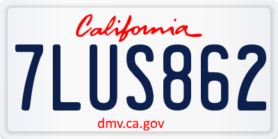 CA license plate 7LUS862