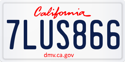 CA license plate 7LUS866