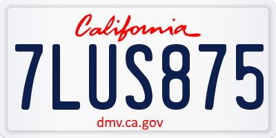 CA license plate 7LUS875
