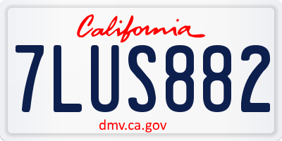 CA license plate 7LUS882