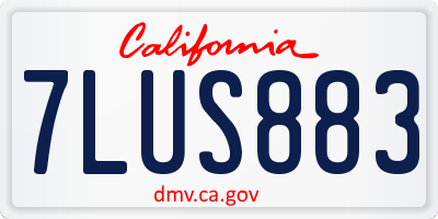 CA license plate 7LUS883