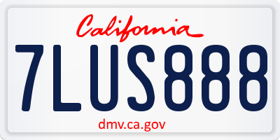 CA license plate 7LUS888