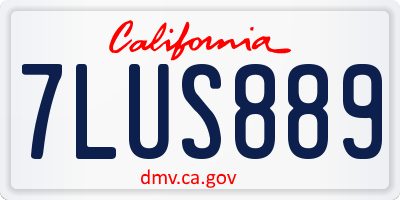 CA license plate 7LUS889