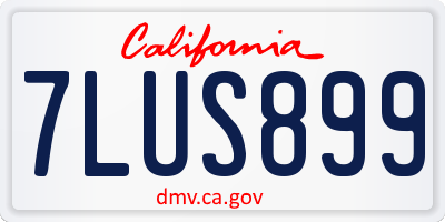 CA license plate 7LUS899