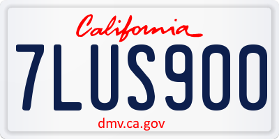 CA license plate 7LUS900