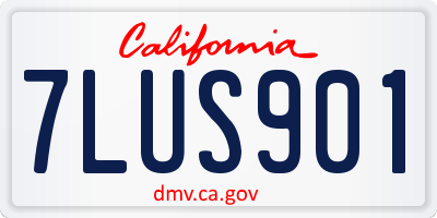 CA license plate 7LUS901