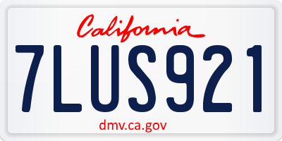 CA license plate 7LUS921