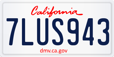 CA license plate 7LUS943