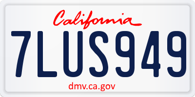 CA license plate 7LUS949