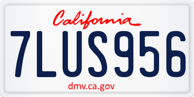 CA license plate 7LUS956