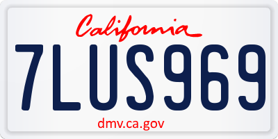 CA license plate 7LUS969