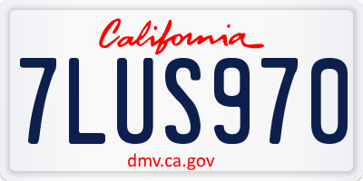 CA license plate 7LUS970