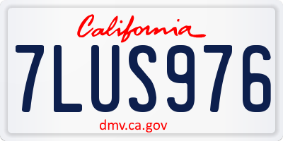 CA license plate 7LUS976