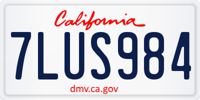 CA license plate 7LUS984