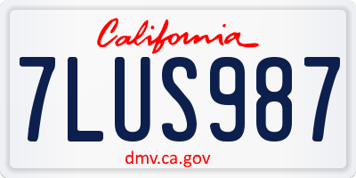 CA license plate 7LUS987