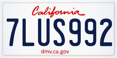CA license plate 7LUS992